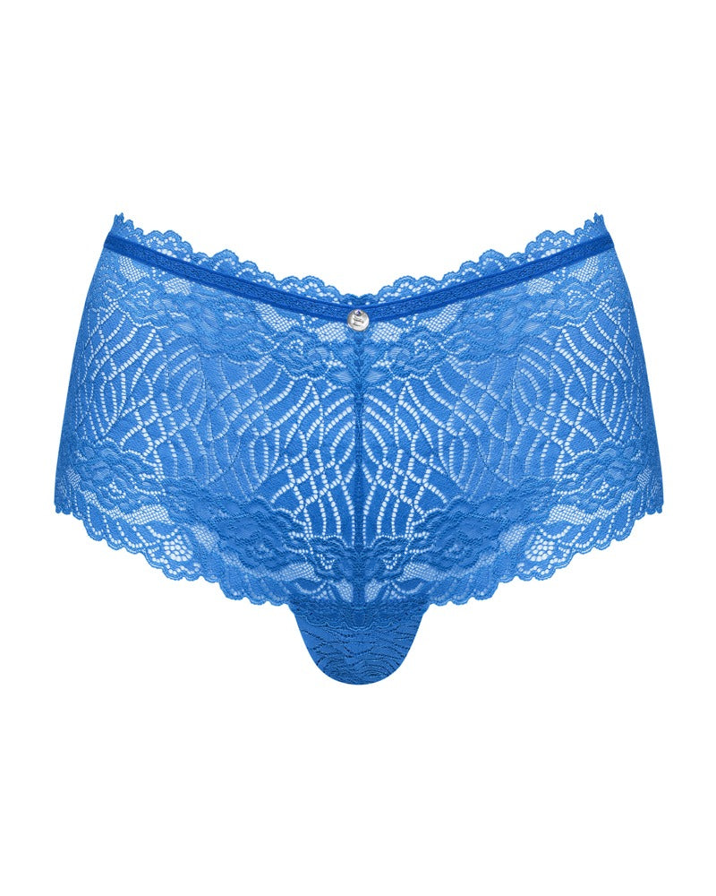 OBS Shorts S/M Encaje Azul Transparente - Obsessive