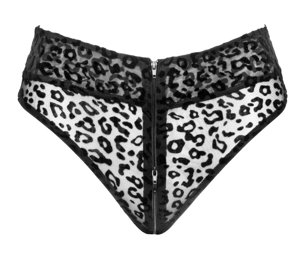 Noir Panty Leo M - Braguita Transparente con Estampado Leopardo