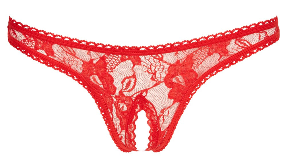 Lace String Rojo M - Cottelli Lingerie
