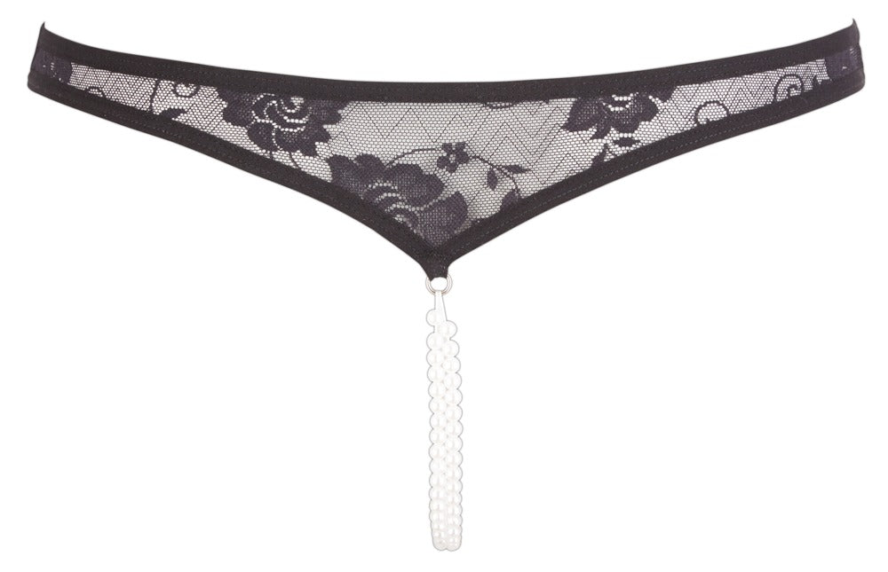 Tanga de Encaje Floral con Perlas Cottelli Lingerie - Talla M