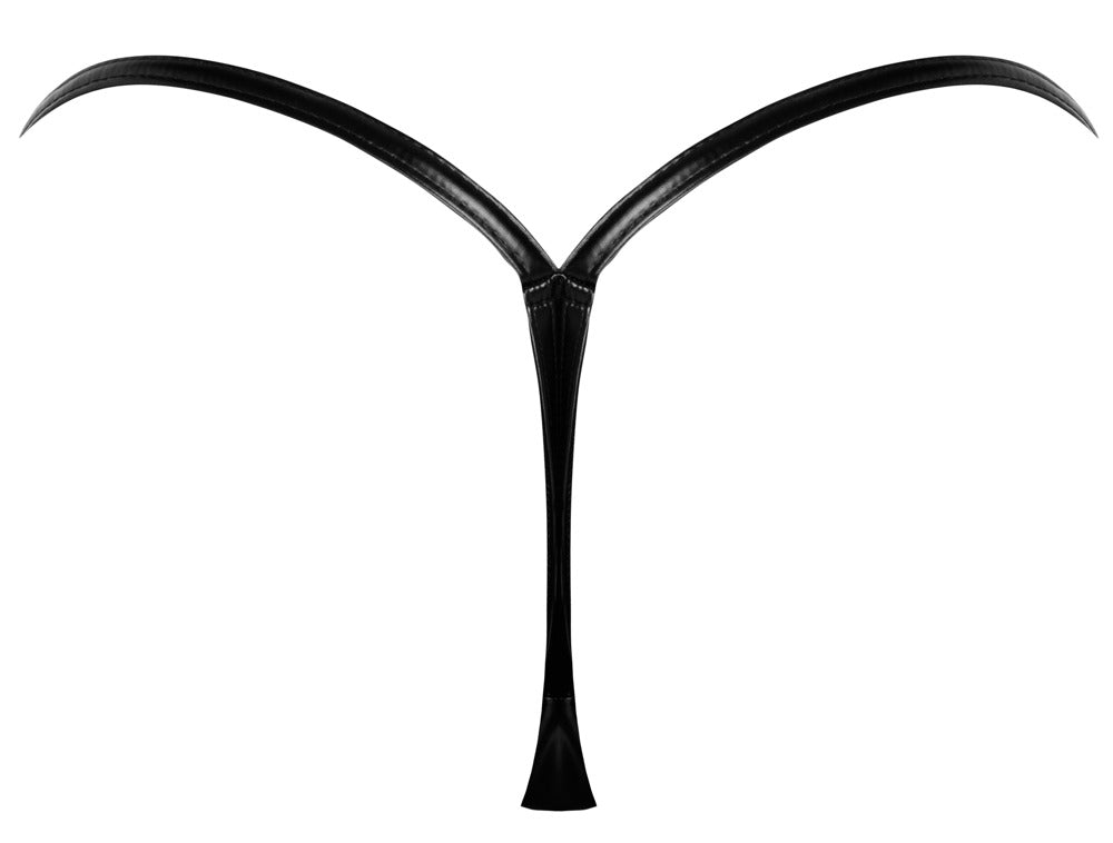 G-String Noir L/XL Powerwetlook con Cierre Lateral