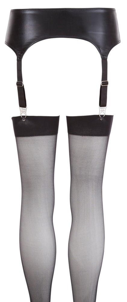 Suspender Belt M - Liguero Negro con Medias a Juego