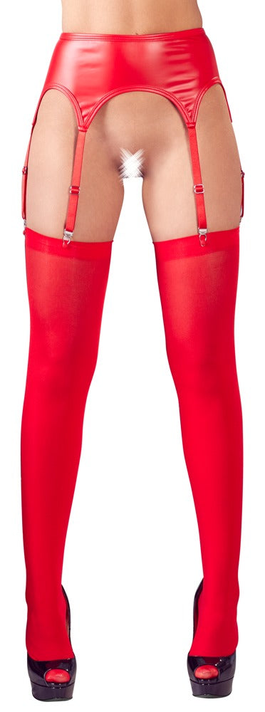 Suspender Belt Red L/XL - Liguero con Medias Juego No:Xqse