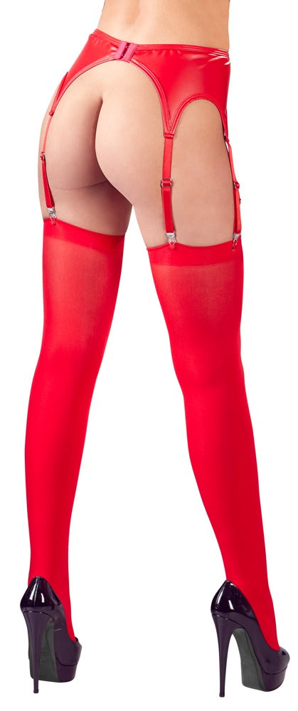 Suspender Belt Red L/XL - Liguero con Medias Juego No:Xqse