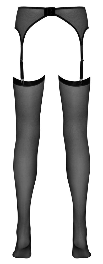 Suspender Belt Black L/XL - Cinturón de Ligas Elegante con Medias