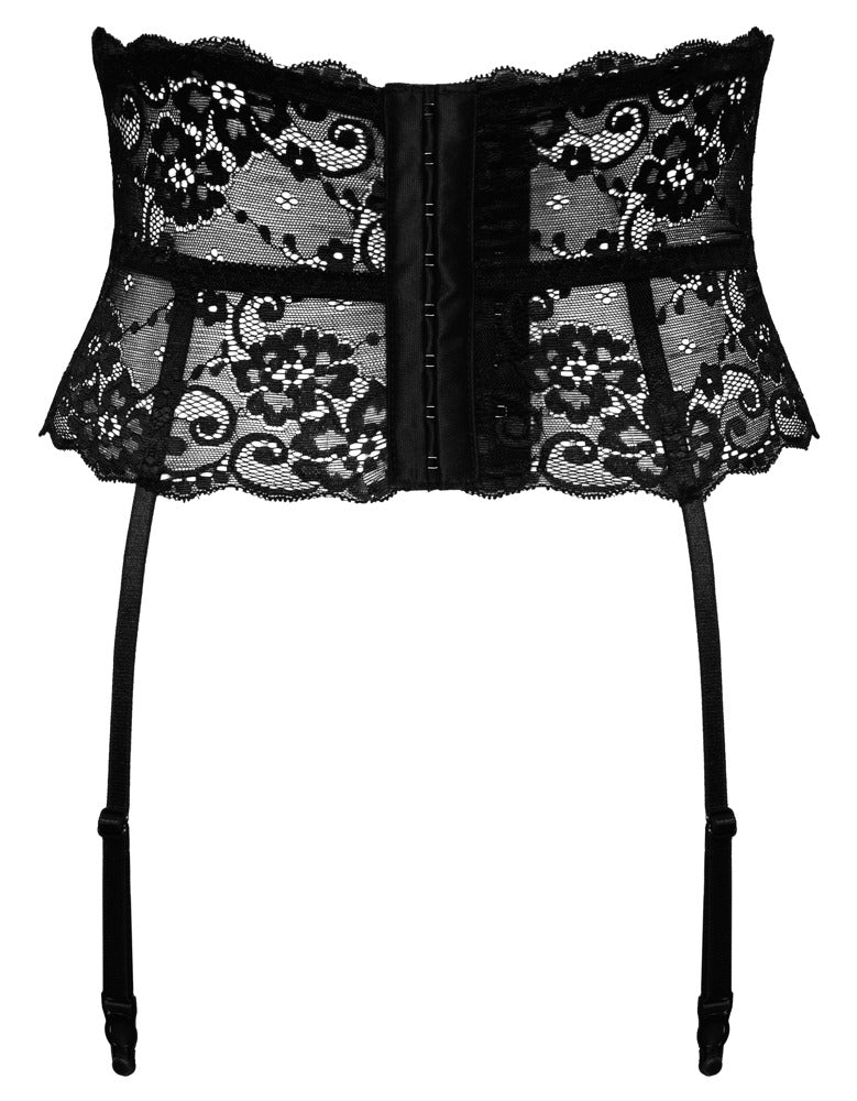 Lace Suspenders S - Liguero de Encaje Negro Cottelli Lingerie