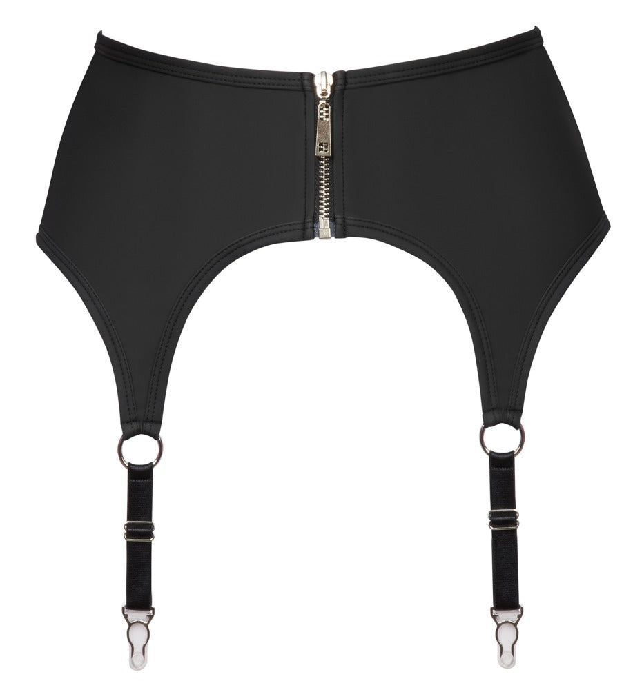Suspender Belt Cottelli Lingerie Mate XL - Liguero Negro con Detalles Plateados