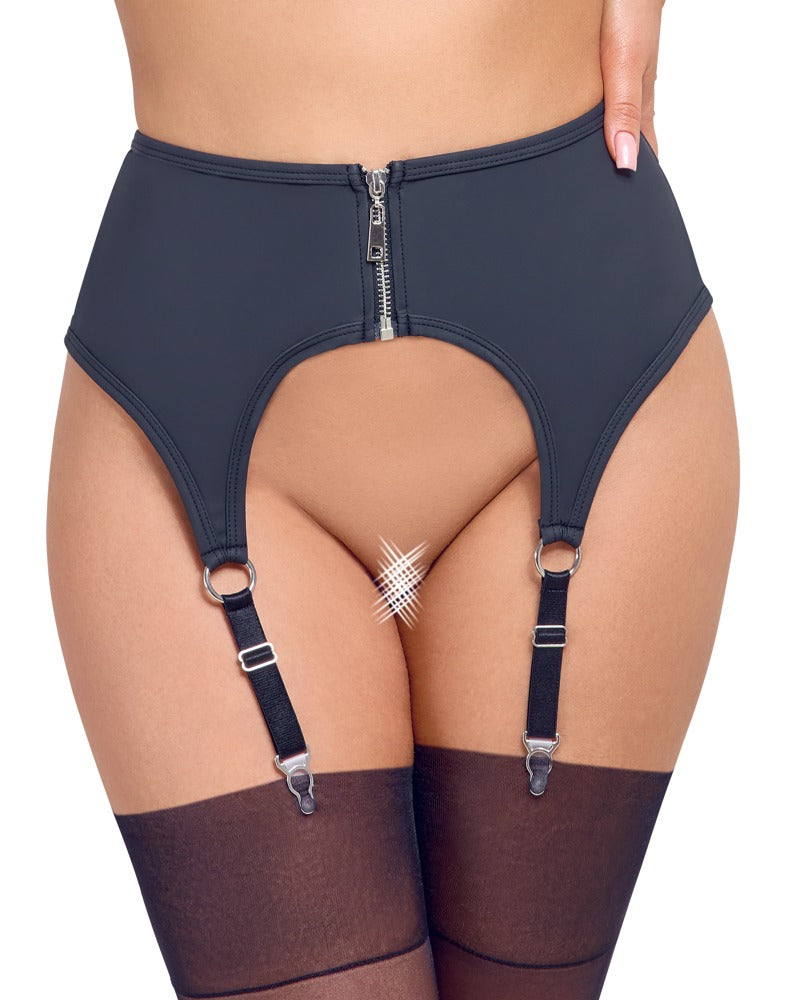 Suspender Belt Matte S Cottelli Lingerie - Liguero Negro con Cremallera