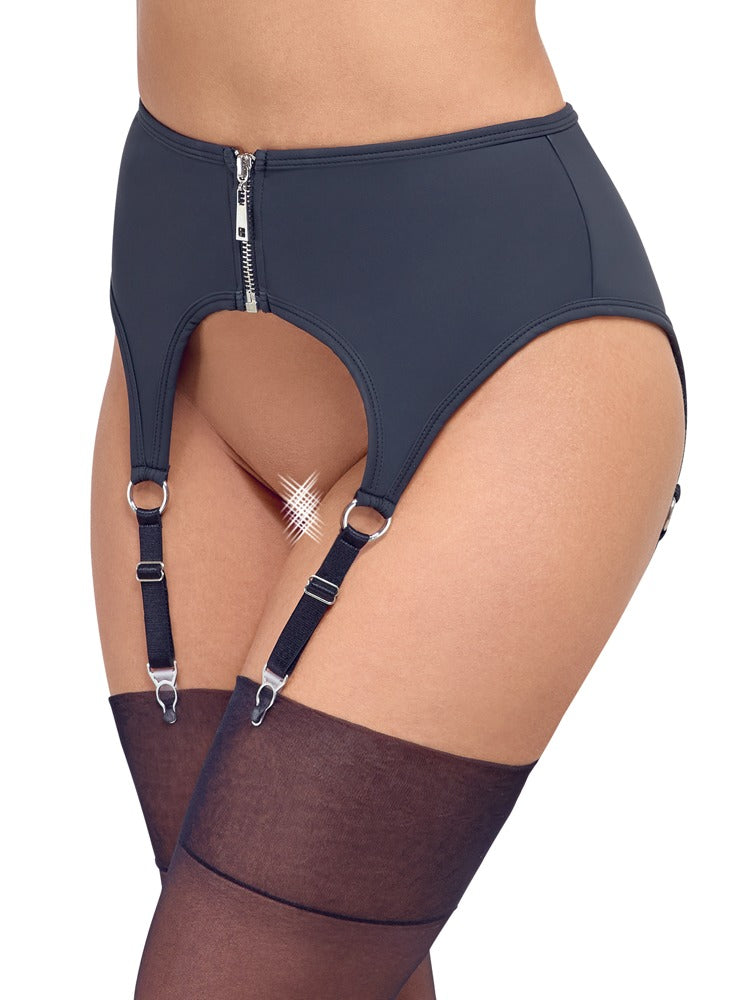 Suspender Belt Matte S Cottelli Lingerie - Liguero Negro con Cremallera