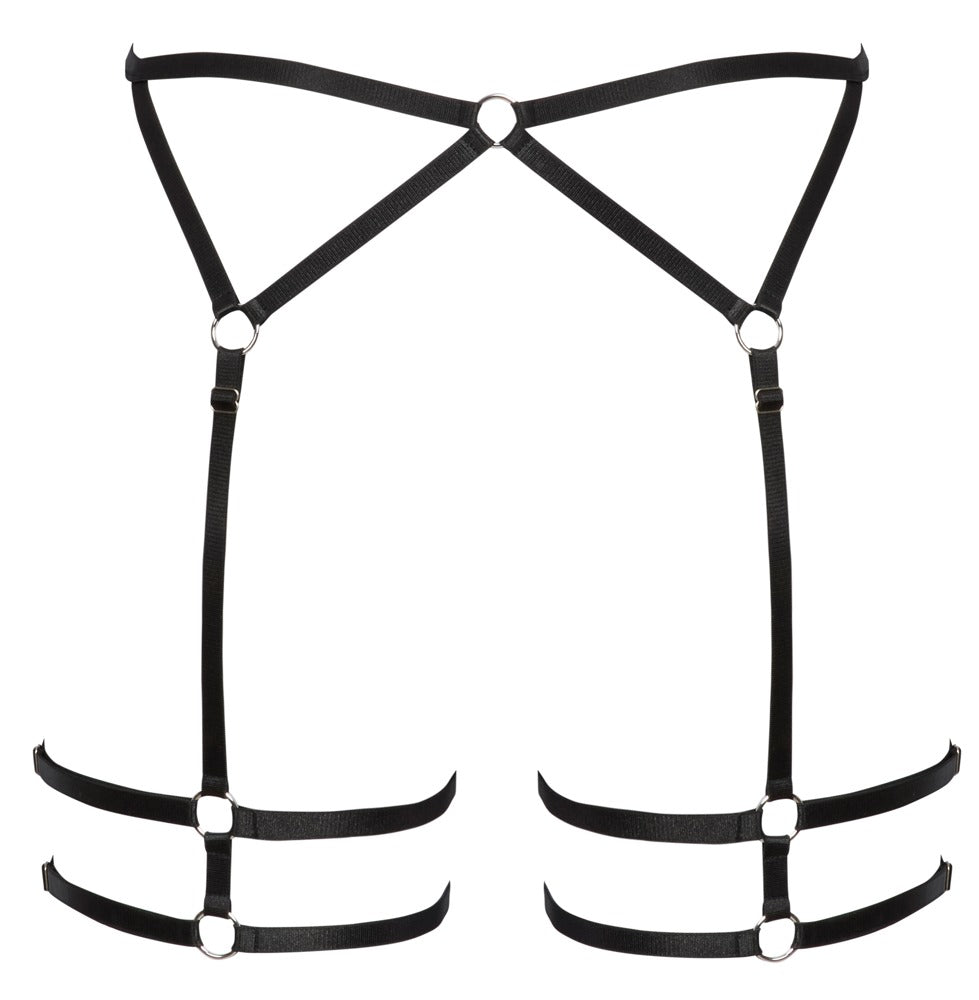 Suspender Belt L/XL Cottelli Lingerie - Arnés Negro Ajustable