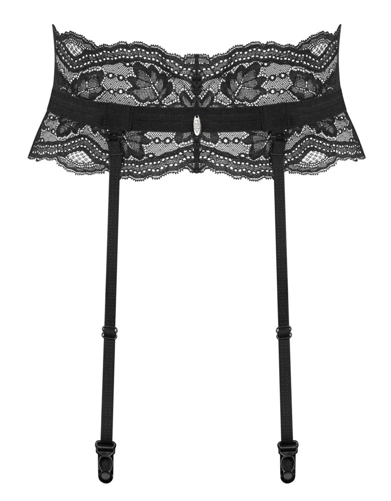 Obsessive Suspender Belt Nutris XL/2XL - Liguero Negro Elástico