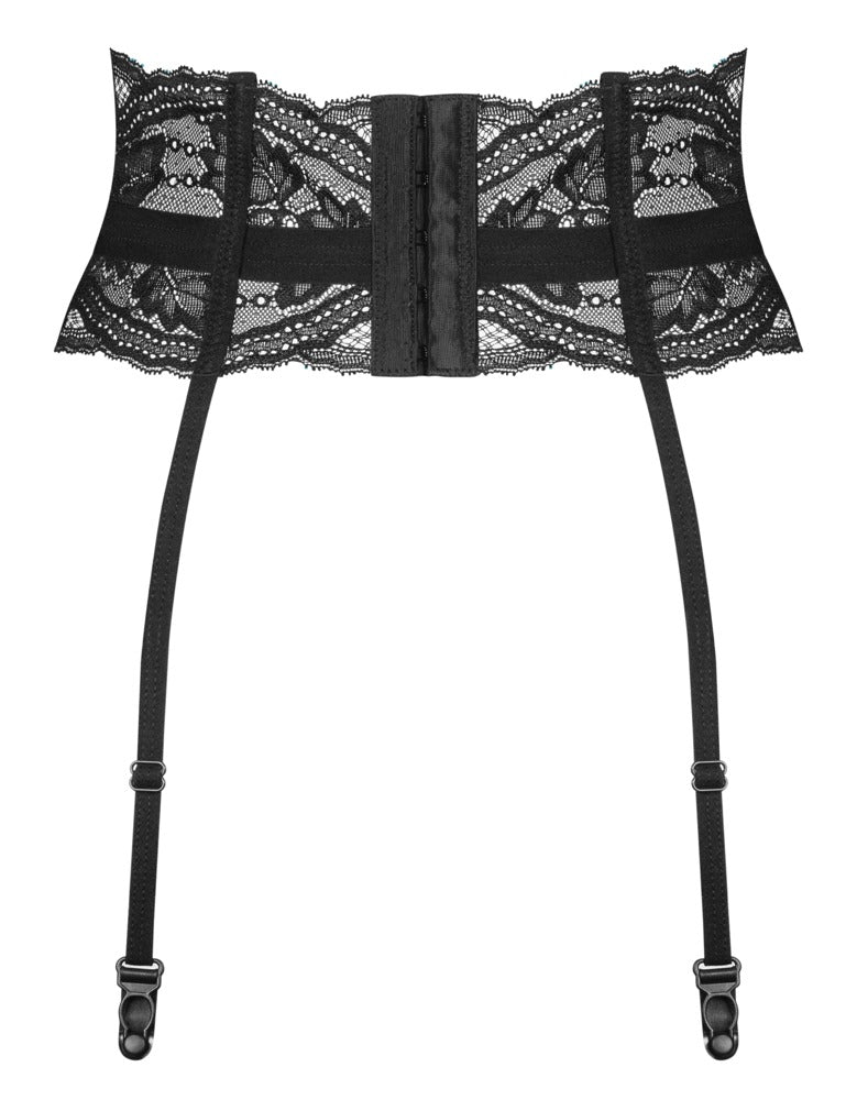Obsessive Suspender Belt Nutris XL/2XL - Liguero Negro Elástico