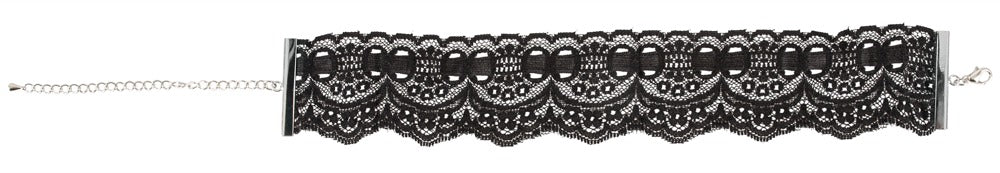 Lace Choker Cottelli Accessoires - Collar de Encaje Negro Ajustable