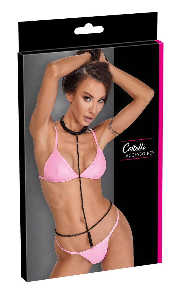Choker Cadena Bikini Cottelli Accessoires - Collar Elástico de Perlas S-L
