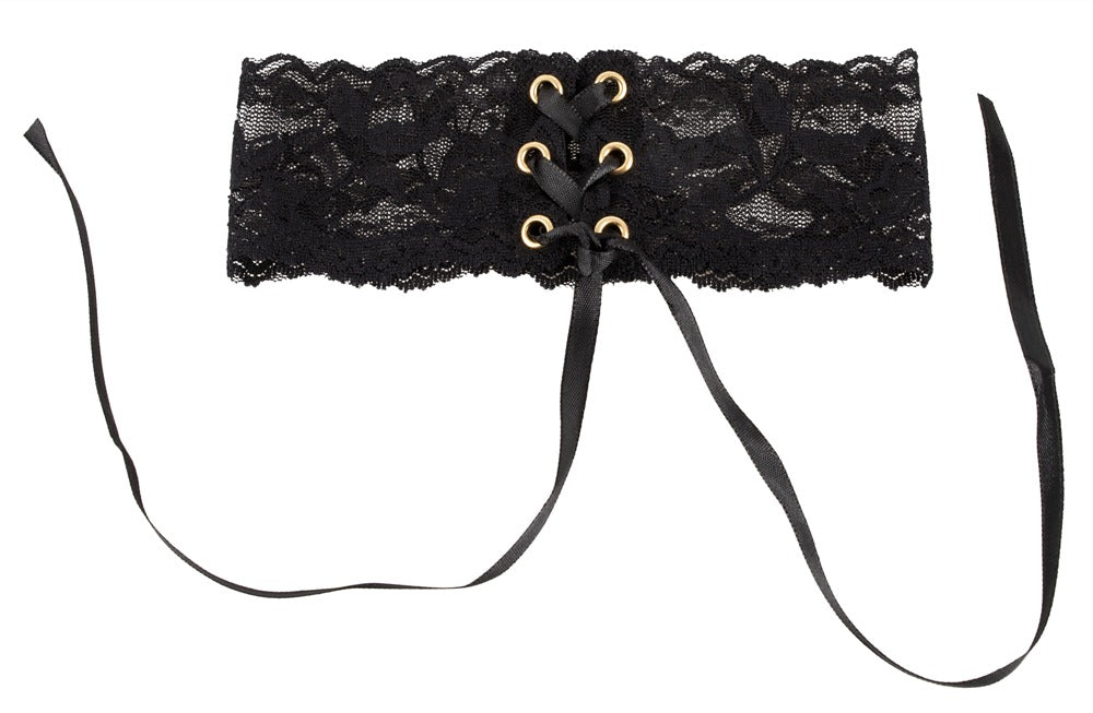 Choker Lace Cottelli Accessoires - Collar de Encaje Negro Ajustable