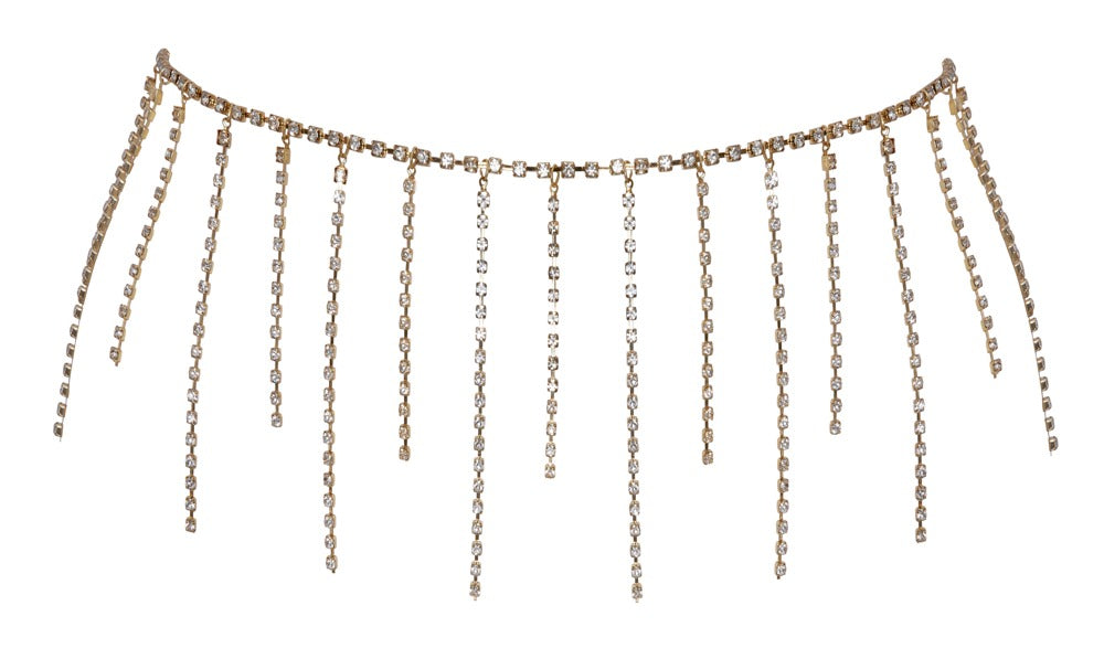 Bikini Chain Rhinestones Cottelli - Cadena de Vientre Dorada con Strass