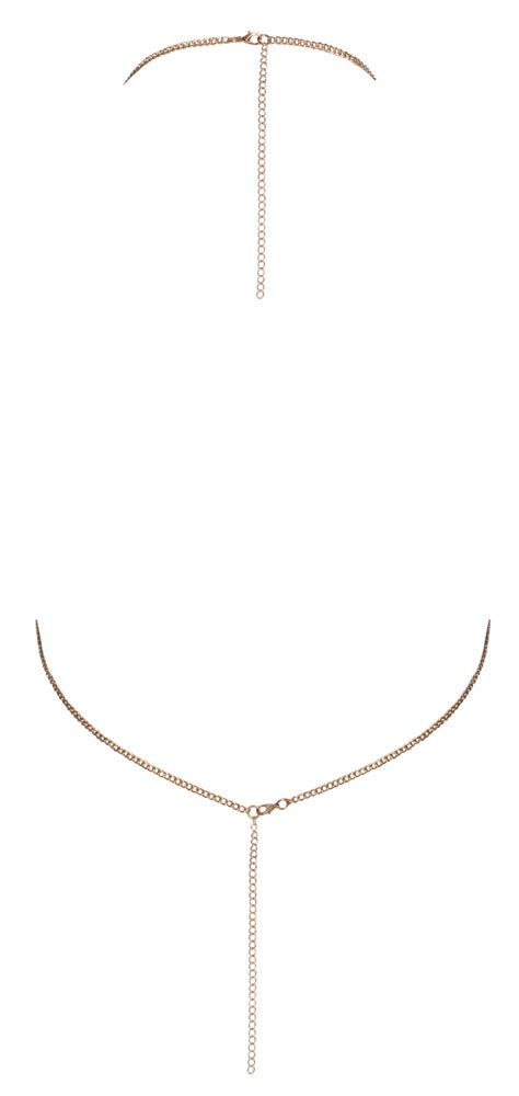 Chain Top Gold Cottelli Accessoires - Top de Cadena Dorada con Strass