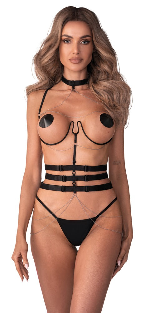 Harness Premisis Obsessive - Arnés Negro Regulable S-L