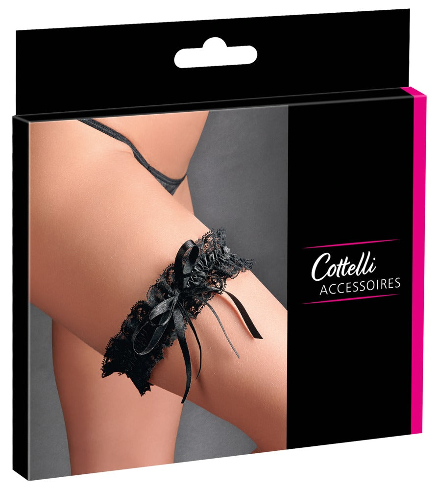 Garter Black Cottelli Accessoires - Liguero de Satén Negro