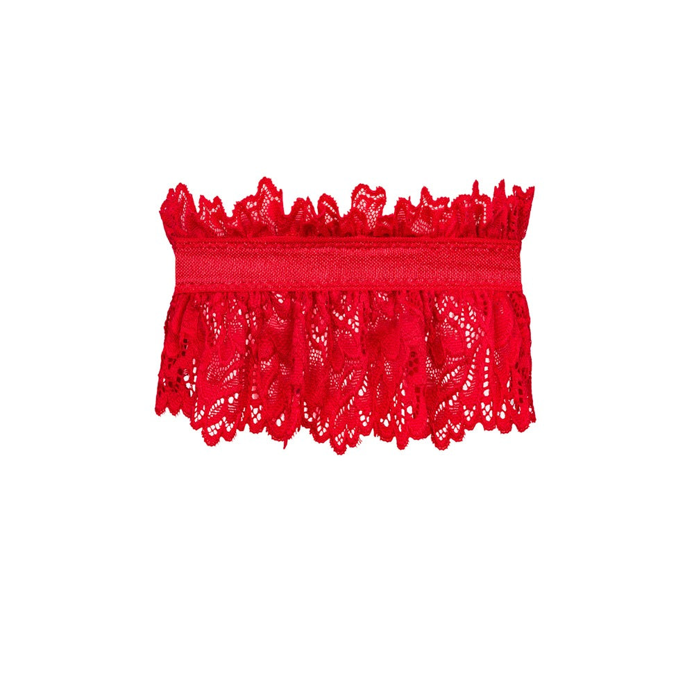 OBS Garter Liguero Rojo Encaje Obsessive Amor Cherris