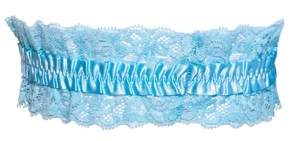 Garter Blue Cottelli - Liguero Azul de Encaje Elástico