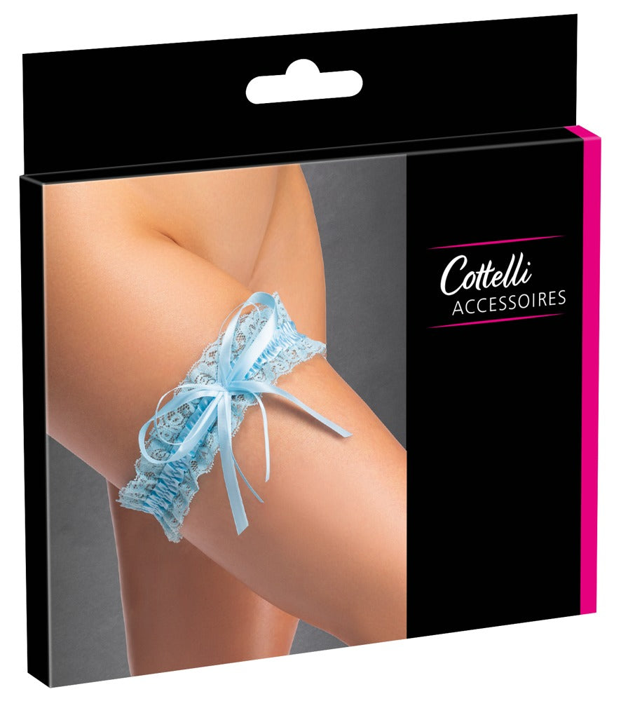 Garter Blue Cottelli - Liguero Azul de Encaje Elástico