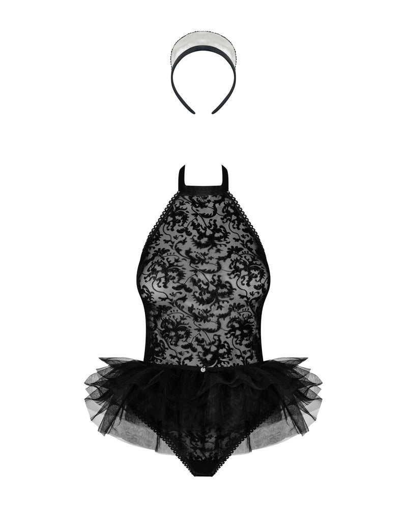 Disfraz Sexy Frilles Blanco y Negro S/M - Obsessive