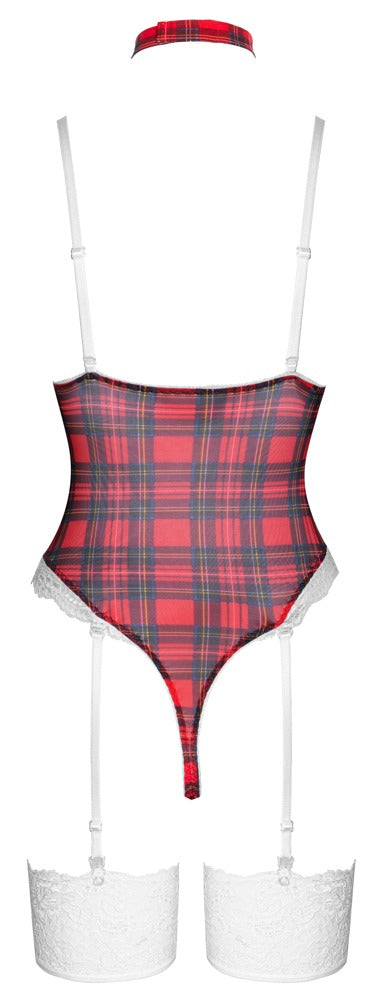 Body Plaid L Cottelli - Conjunto Lencería a Cuadros con Gargantilla