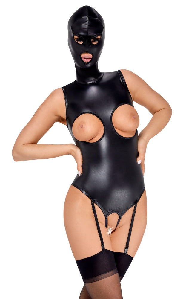 Body Polipiel Bad Kitty con Máscara - Diseño Crotchless y Tirantes