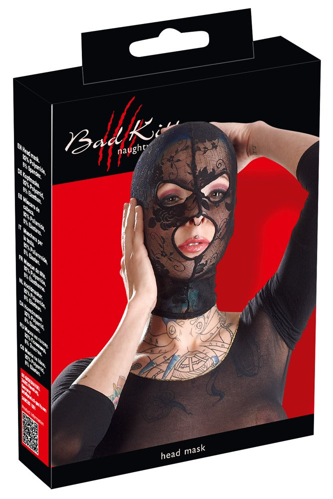 Mask Black - Máscara de Encaje Elástica Bad Kitty