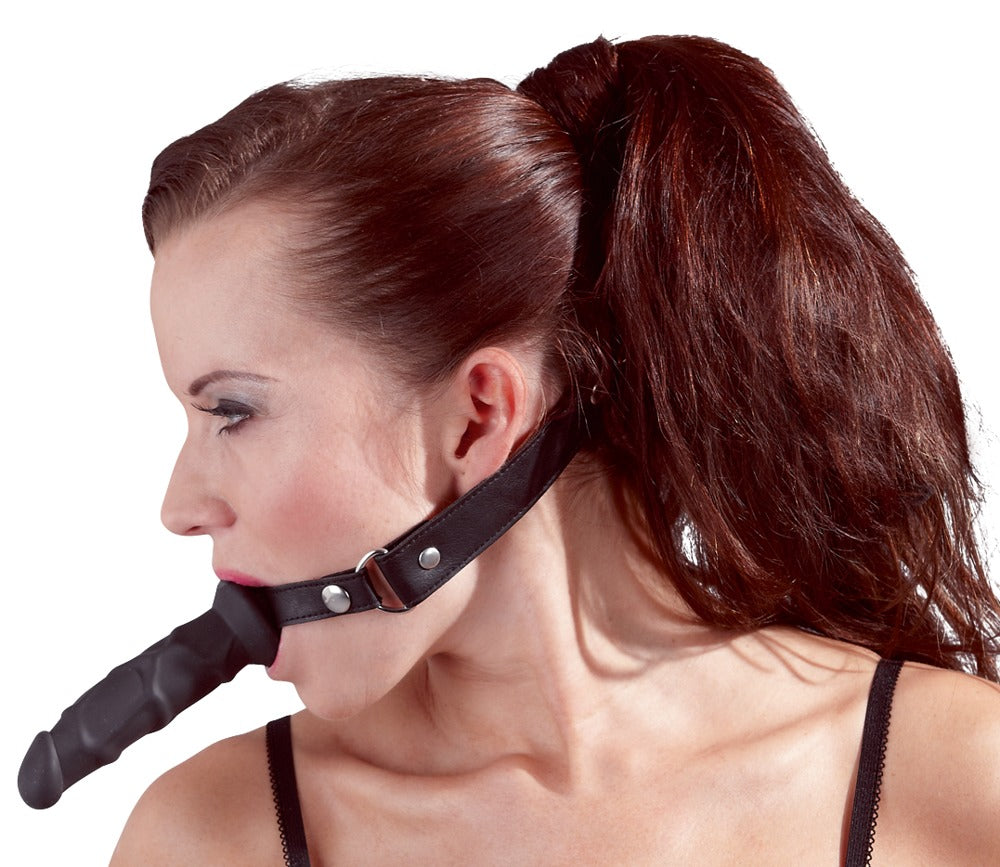 Mordaza de Imitación Cuero con Consolador - Fetish Collection