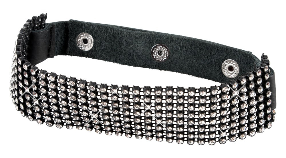 Rhinestone Choker Bad Kitty - Collar de Pedrería Ajustable