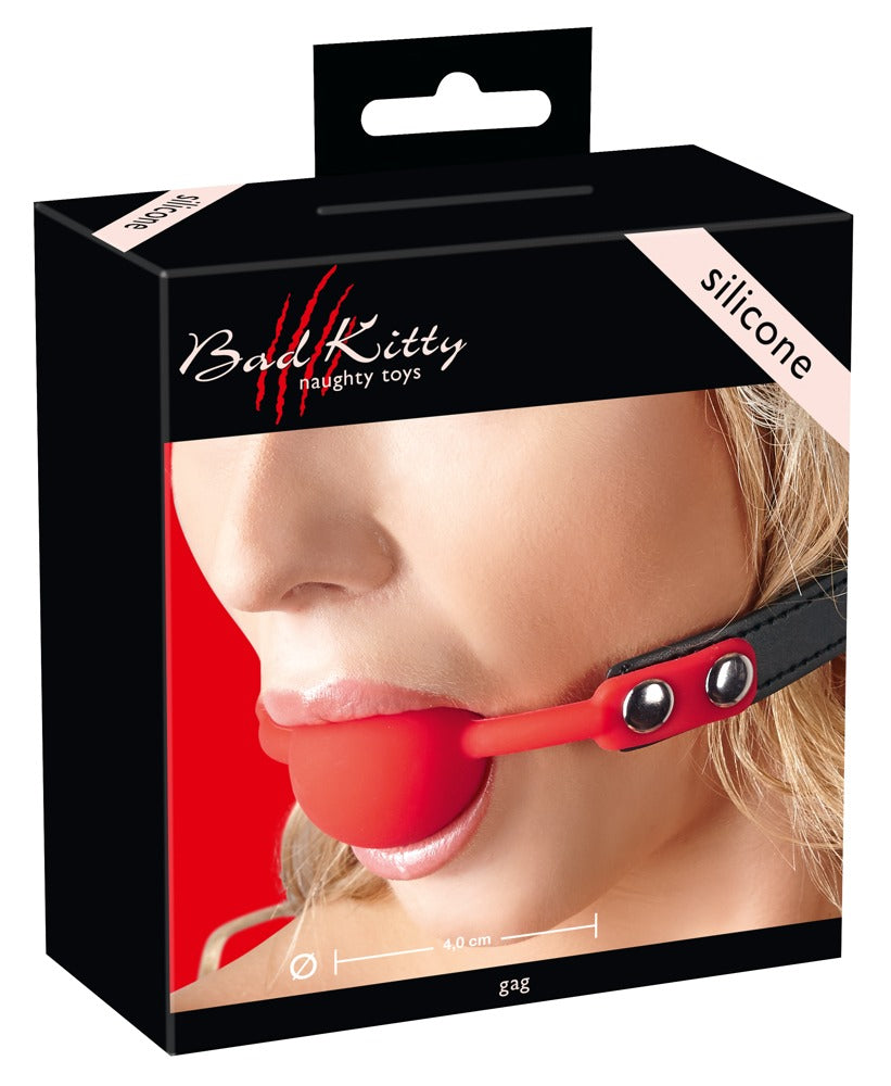 Red Gag Silicone Bad Kitty - Mordaza Ajustable con Correa