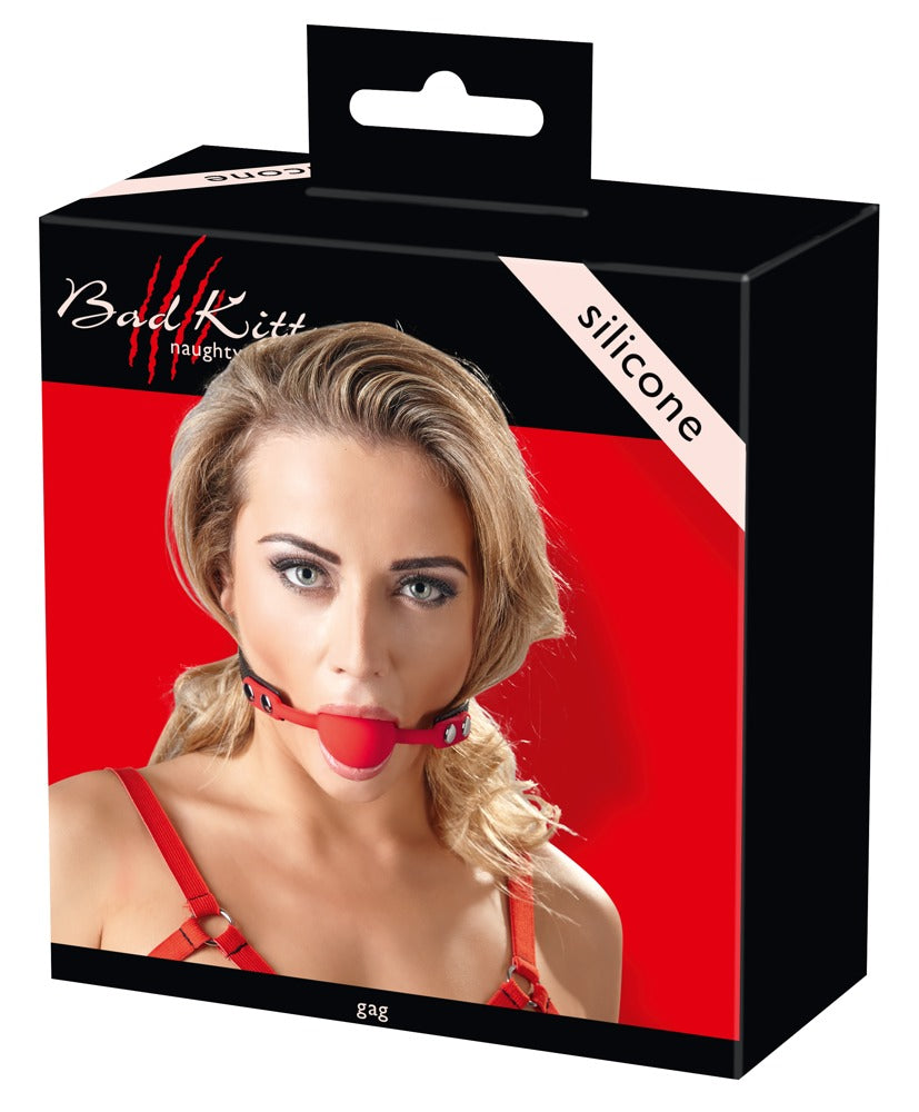 Red Gag Silicone Bad Kitty - Mordaza Ajustable con Correa