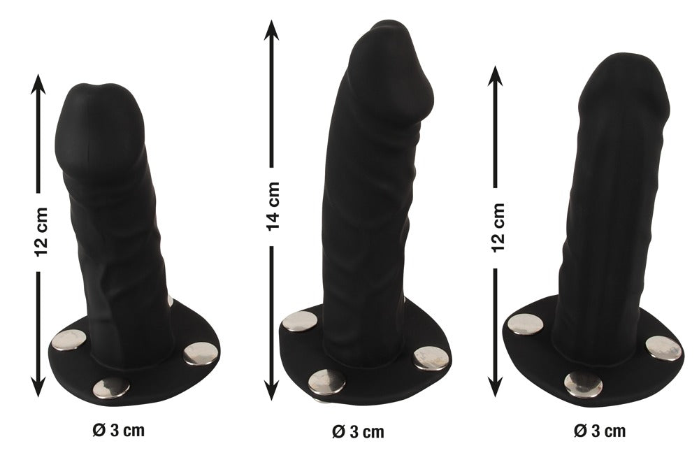 Arnés Strap-On Bad Kitty 2XL con 3 Consoladores de Silicona