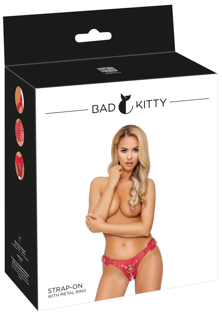 Bad Kitty Strap On Rojo Ajustable S-L - Arnés Premium