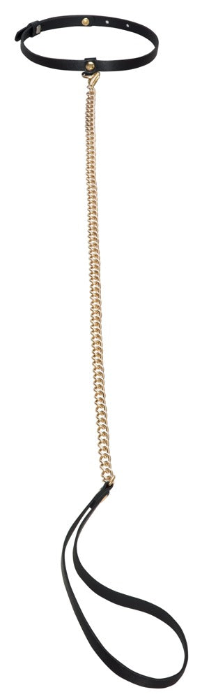 Bad Kitty Bondage Set Gold - Conjunto de 5 piezas en cuero negro