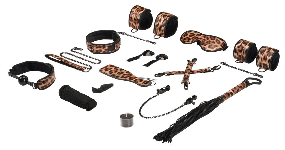 Set Bondage Leopard Print 13 Piezas Liebe Seele