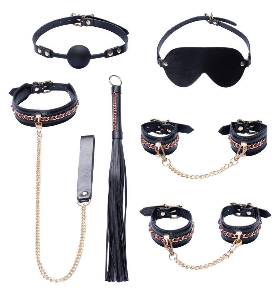 Bad Kitty Bondage Set Chain - Set de 6 Piezas en Piel Sintética
