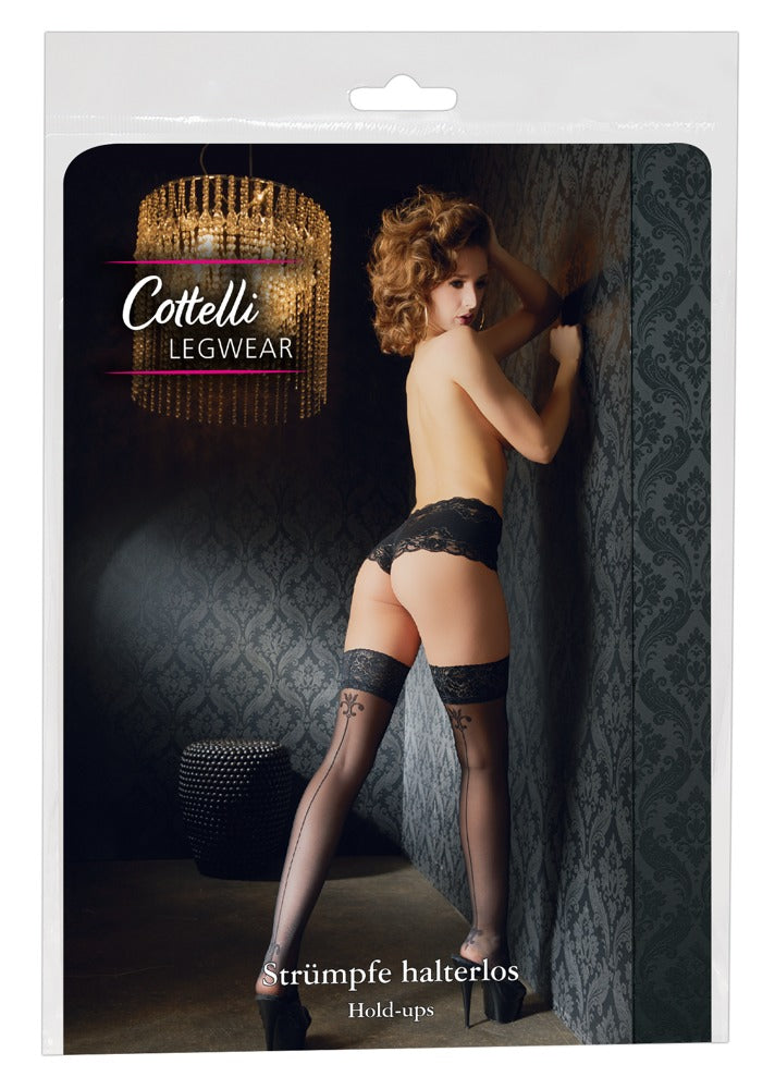 Medias Hold-up Cottelli Legwear con Costura y Encaje