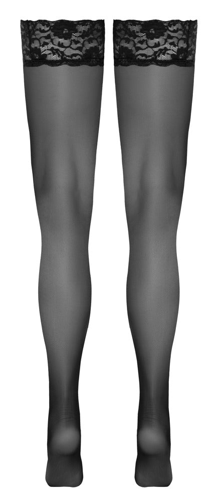 HoldUp Stock BL 3 - Medias Altas Cottelli Legwear con Encaje