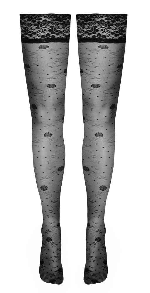 Hold-ups Rose 5 - Medias Altas con Encaje Floral Cottelli