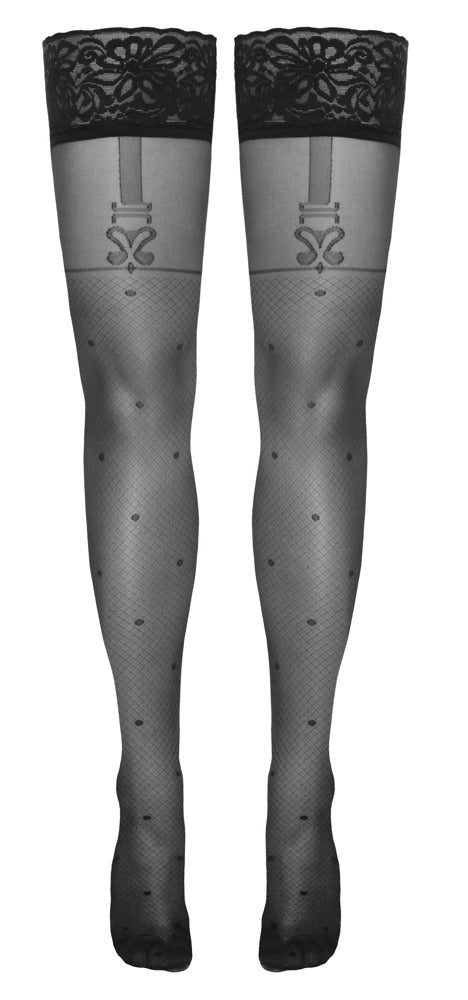 Hold-ups Flirt 3 - Medias Autosustentables con Encaje y Lunares