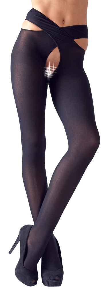 Stockings Negros L/XL Cottelli Legwear - Medias con Tirantes Elásticos