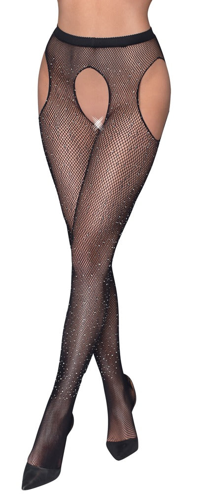 Sex Tights S-L Cottelli Legwear - Mallas de Malla con Purpurina