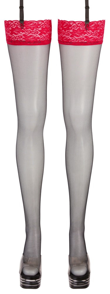 Medias Cottelli Legwear con Liga Roja - 20 Den