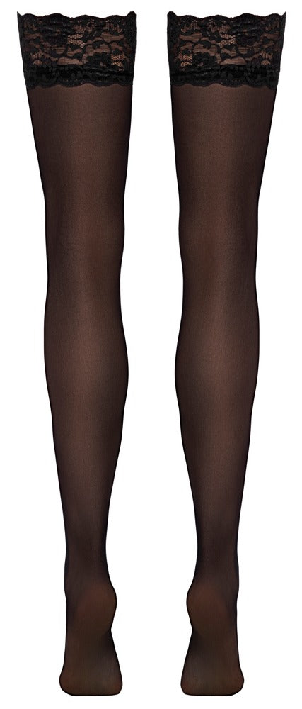 Medias Negras Cottelli Legwear con Encaje Elástico - Talla S