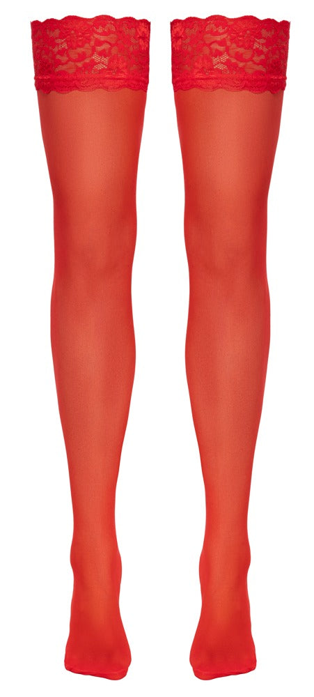 Medias Rojas Cottelli Legwear con Encaje Elástico - Talla S