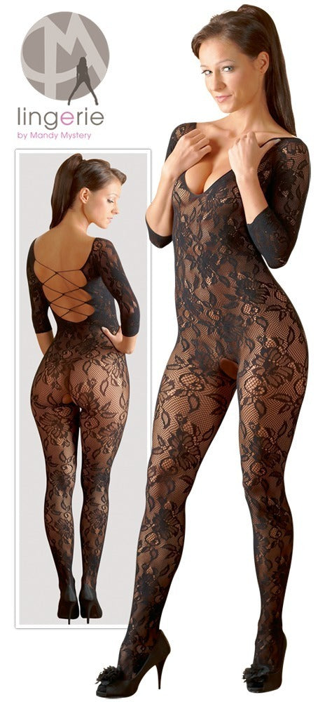 Catsuit S-L No:Xqse - Body Entero en Encaje con Manga 3/4