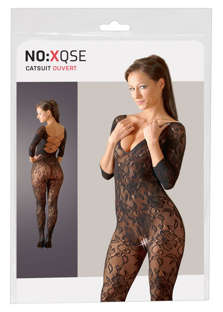 Catsuit S-L No:Xqse - Body Entero en Encaje con Manga 3/4